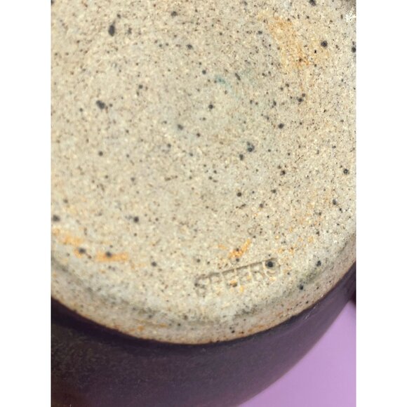 Vintage 70s honey jar, stoneware pottery, small container, country decor - Picture 10 of 10